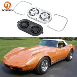 Car Chrome Steel Engine for Chevrolet Corvette 1967-1982 Master Cylinder Cover with Bails Gaskets Cap Replacement Accessories