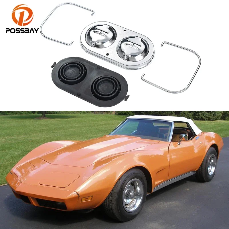 Car Chrome Steel Engine for Chevrolet Corvette 1967-1982 Master Cylinder Cover with Bails Gaskets Cap Replacement Accessories