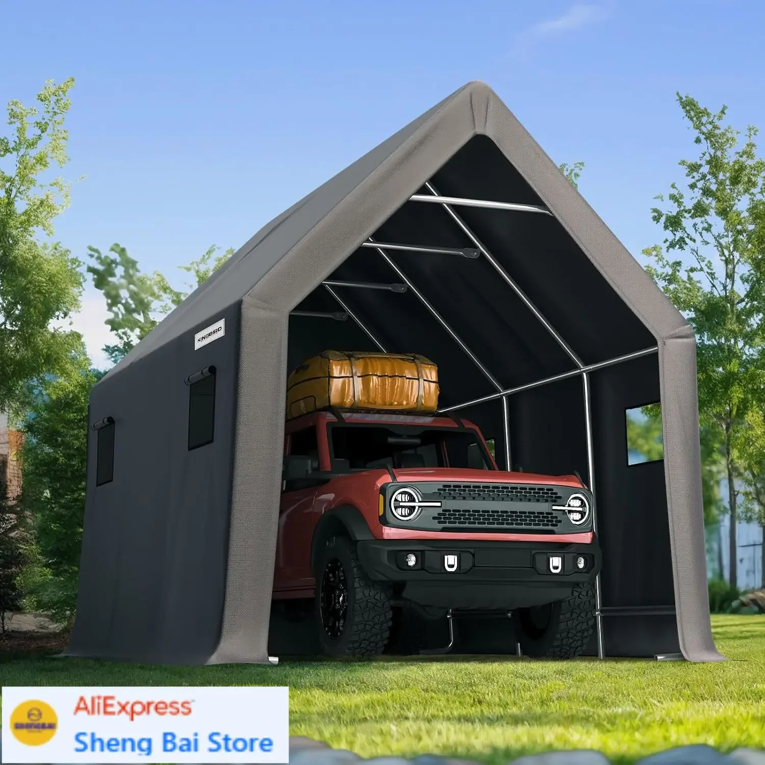 

Сверхмощный навес для автофургонов 10X15FT — навес для хранения вещей сверхвысокого пика размером 10,8 футов для грузовиков/автомобилей с багажниками на крыше и лодках. На открытом воздухе Анти