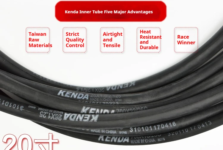 KENDA 20X1.25/1.5/1.75/2.125/1-8/3-8 Zoll Fahrradschlauch AV/FV 32/36/48mm für Faltfahrzeuge 451C Kinderfahrrad – Detail 2
