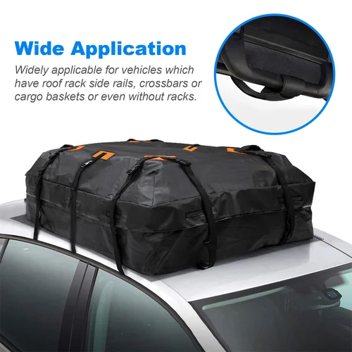 Imagen 2 del producto Portaequipajes para techo de coche 566L/425L, bolsa de carga impermeable 420D/600D, bolsa de equipaje Universal, bolsa de cubo de almacenamiento para viaje, Camping y coche