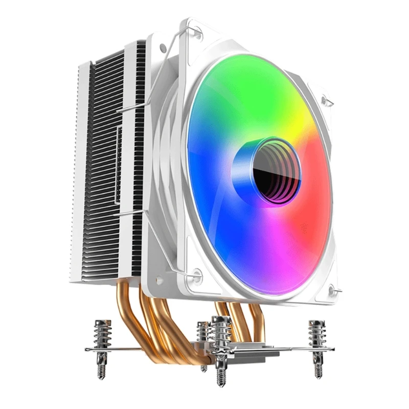 พัดลมระบายความร้อน CPU 4 Heatpipes PC หม้อน้ำพัดลมระบายความร้อน PWM พร้อม LED Y9RF