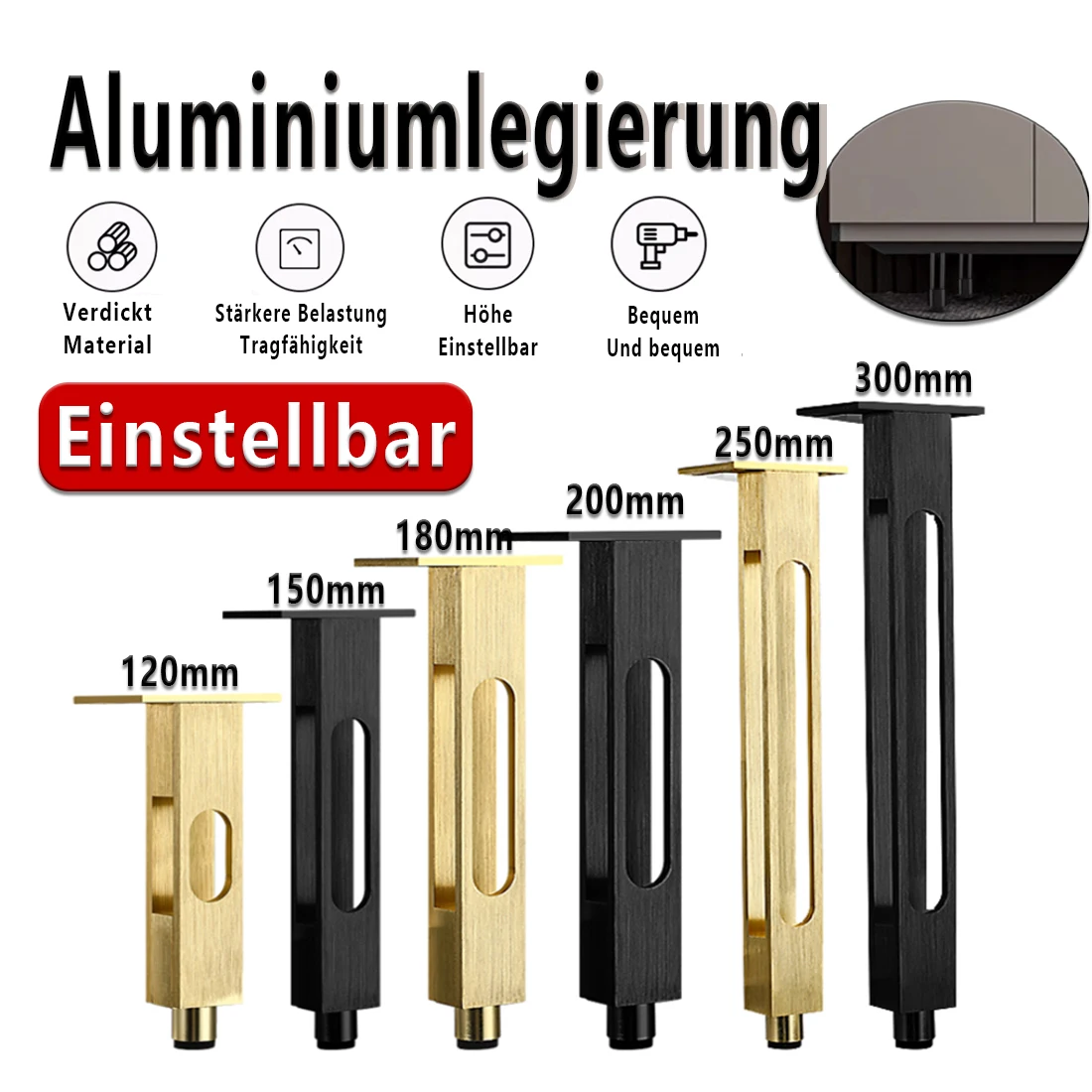 

120mm~130mm aluminum alloy furniture cabinet feet table feet cabinet feet end table sofa TV cabinet support legs adjustable bed