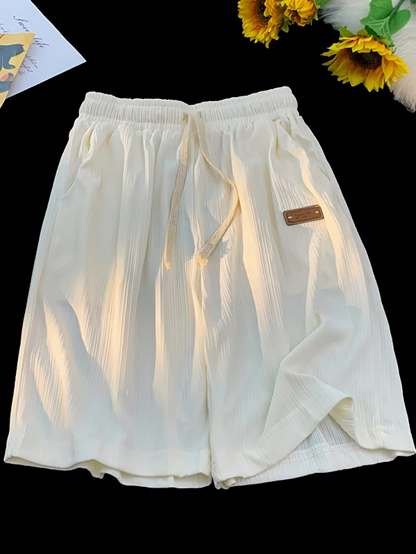 

Ледяной шелк, свободный крой, мужские летние тонкие спортивные повседневные брюки в американском стиле, Dra Beach, длина пять четвертей