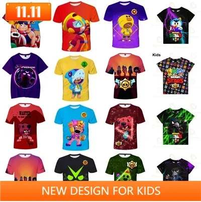 Kids Summer T-shirt Tees Anime Figures Cartoon Characters Girls Cosplay Costumes T Shirt Boys Christmas Halloween Gifts