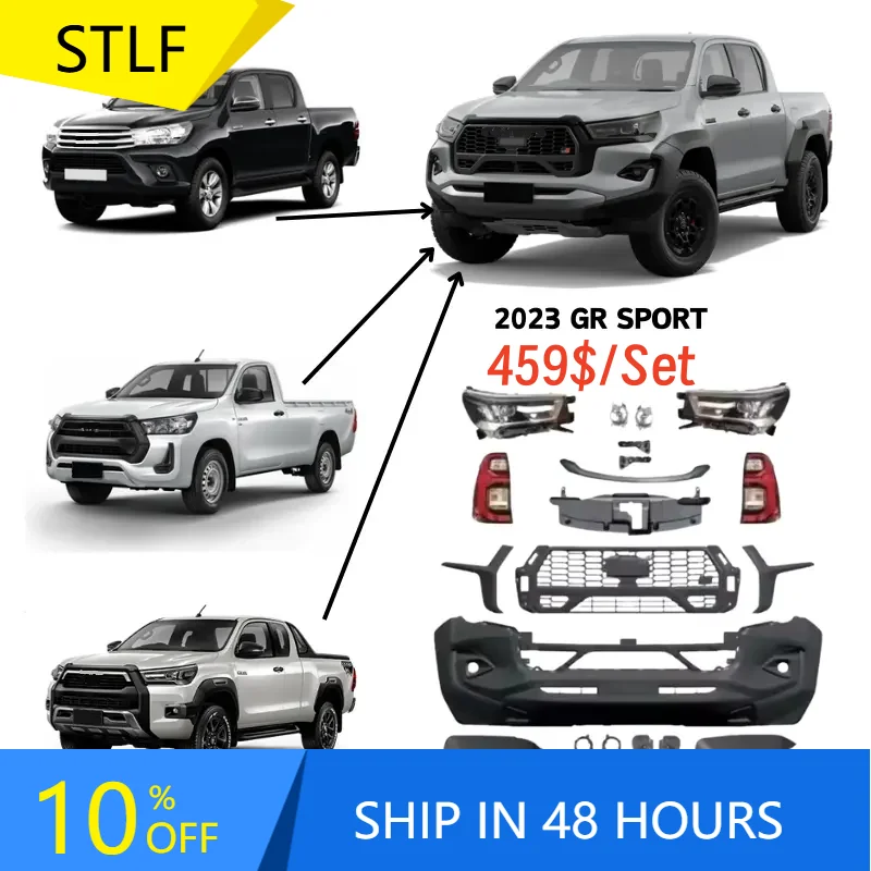 

STLFNew Upgrade Body Kits for for Hilux Revo Rocco2015-2020Converse to GR Sport2023 2024Body Kit Bumper Headlights Bumpers Grill