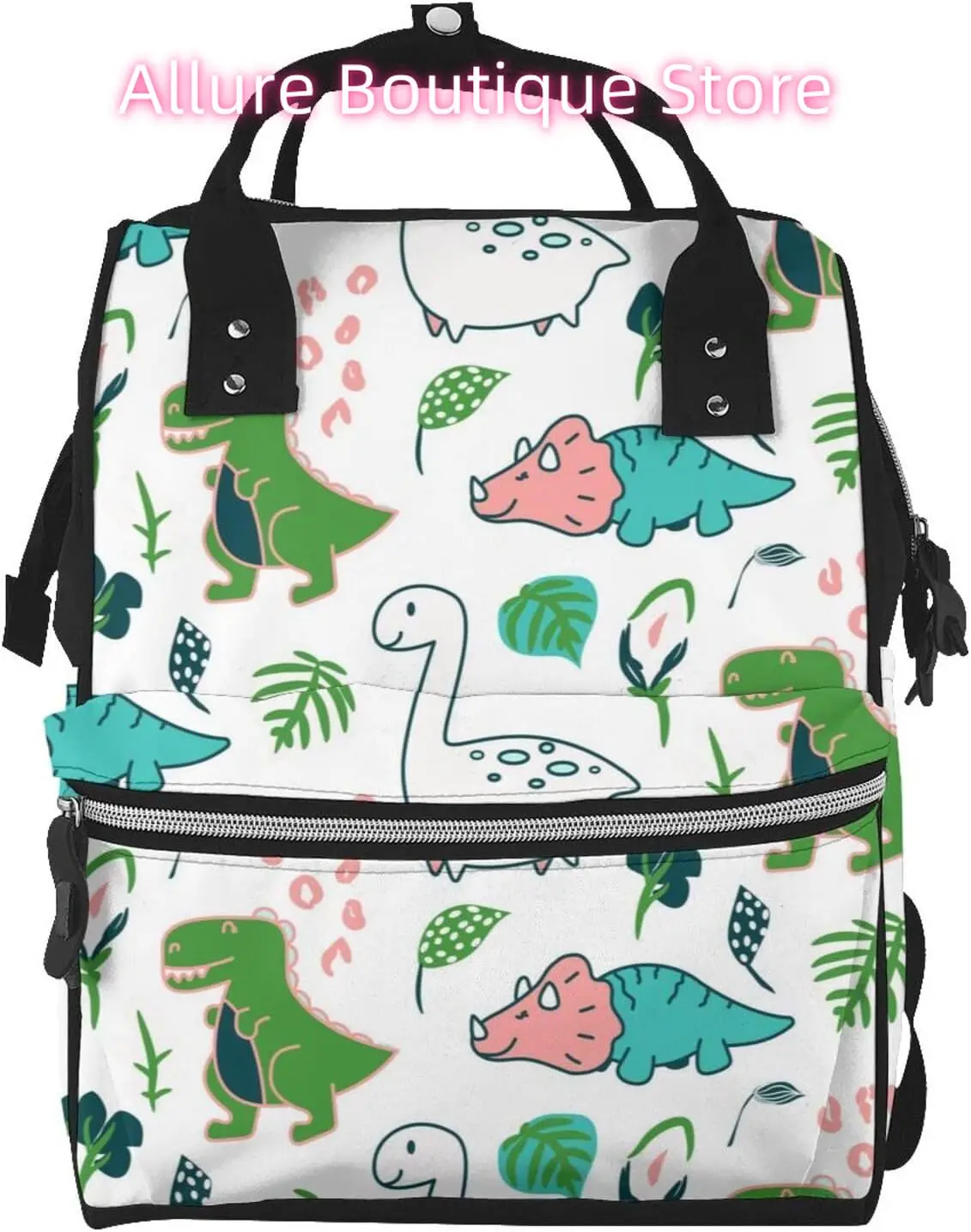 

Kawaii Dino Print Diaper Bag Backpack for Women Large Capacity Nappy Bag Multifunction Waterproof Mummy Backpacks for Mom Dad Es