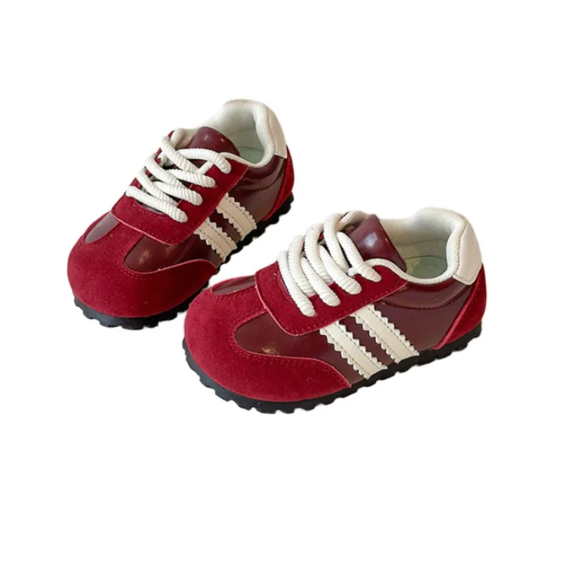 

Children's running shoes 2025 autumn new girls' anti slip sports shoes boys' casual lightweight contrasting color dad shoes22-31