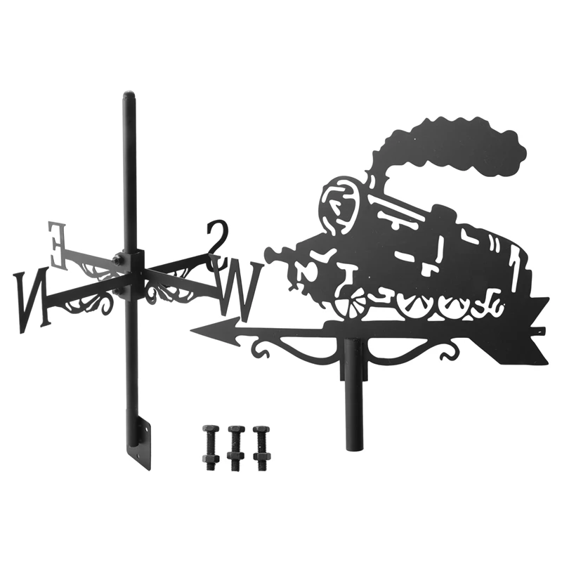 Silueta de tren de vapor, paleta meteorológica, adorno para Patio, jardín