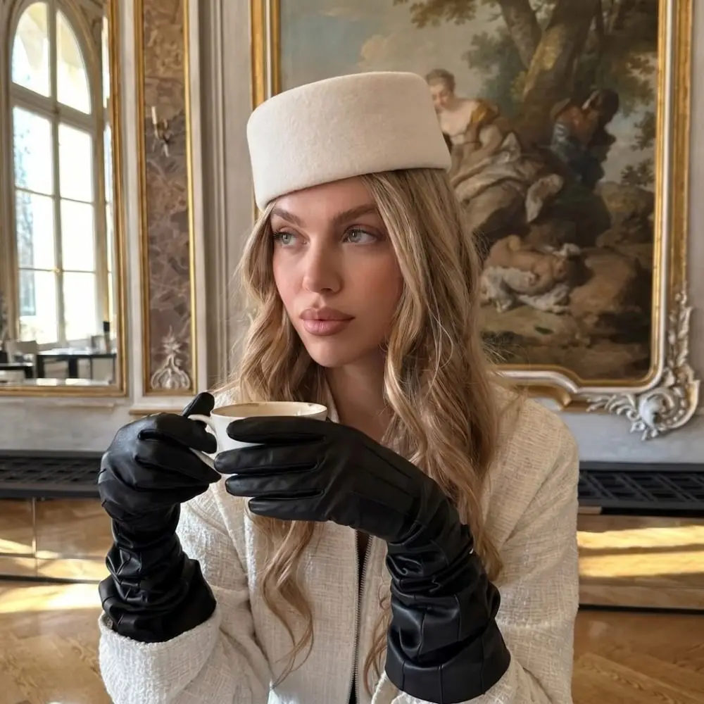 Uniform Stewardess Hat French Style Pillbox Hat Elegant Teardrop Beret Hat Fedoras Versatile Flat Cap Banquet