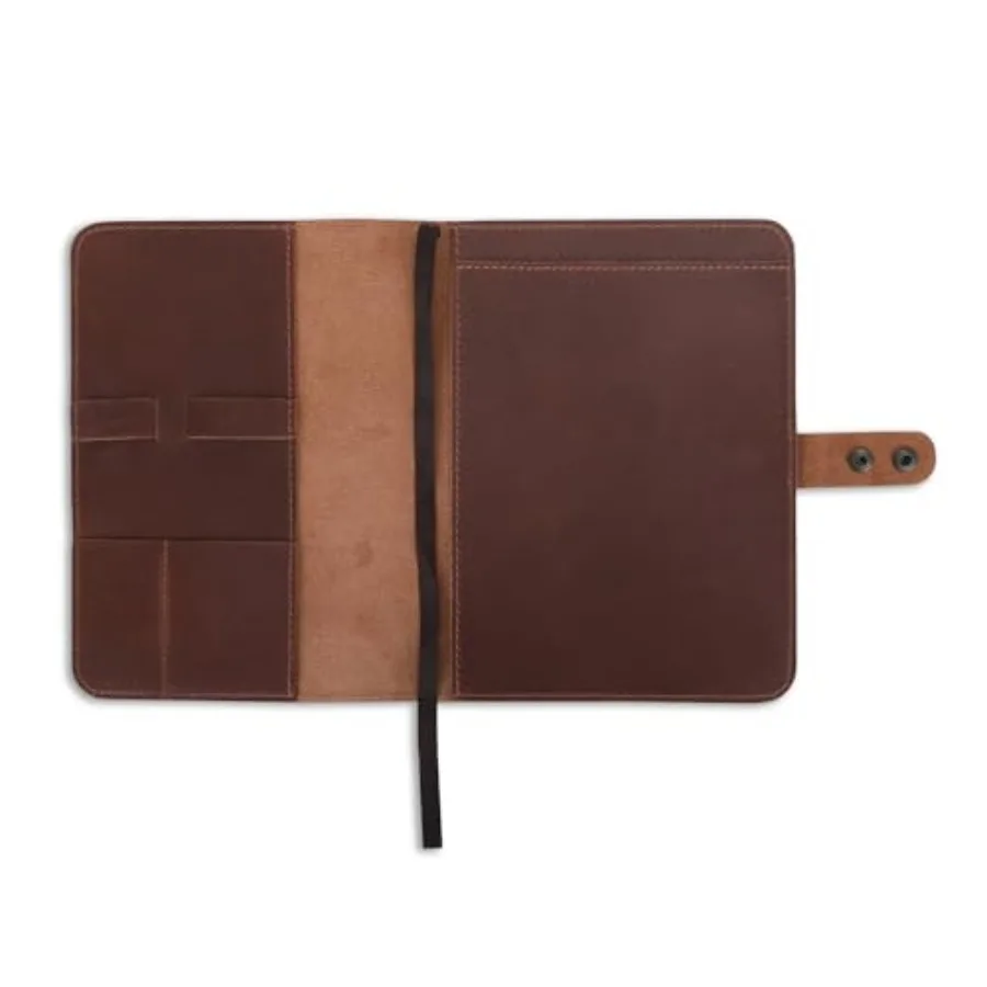 

Journal Cover Rustic Leather Cover for 6x9 Top-Bound Spiral Steno Notebook Handmade Refillable Cahier Cover Leather Organizer f