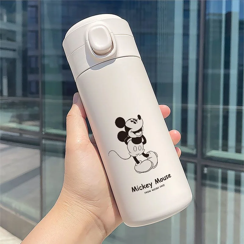 Disney Cup Mickey Minnie Mouse ThermosVacuum Cup Childen Cartoon Water Cup 304 Stainless Steel Water Bottle Portable 350ML 450ML