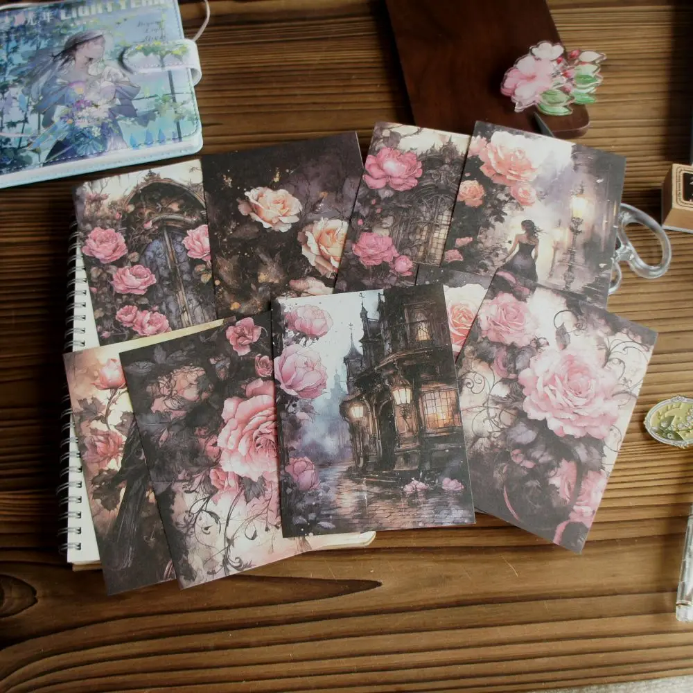 ورق رسم زهرة البجعة ، علامة هدية ، ديكور سكرابوكينغ ، ورق خلفية ذاتي الصنع ، أسود غامق ، أحمر ، أصفر ، 20 ورقة