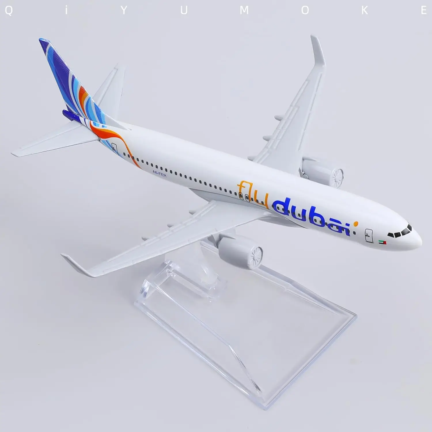 

scale aircraft 16cm Dubai Airlines B737 Alloy Aircraft Model Children toys Diecast Aviation 6Inch Model airplane Collectible gif
