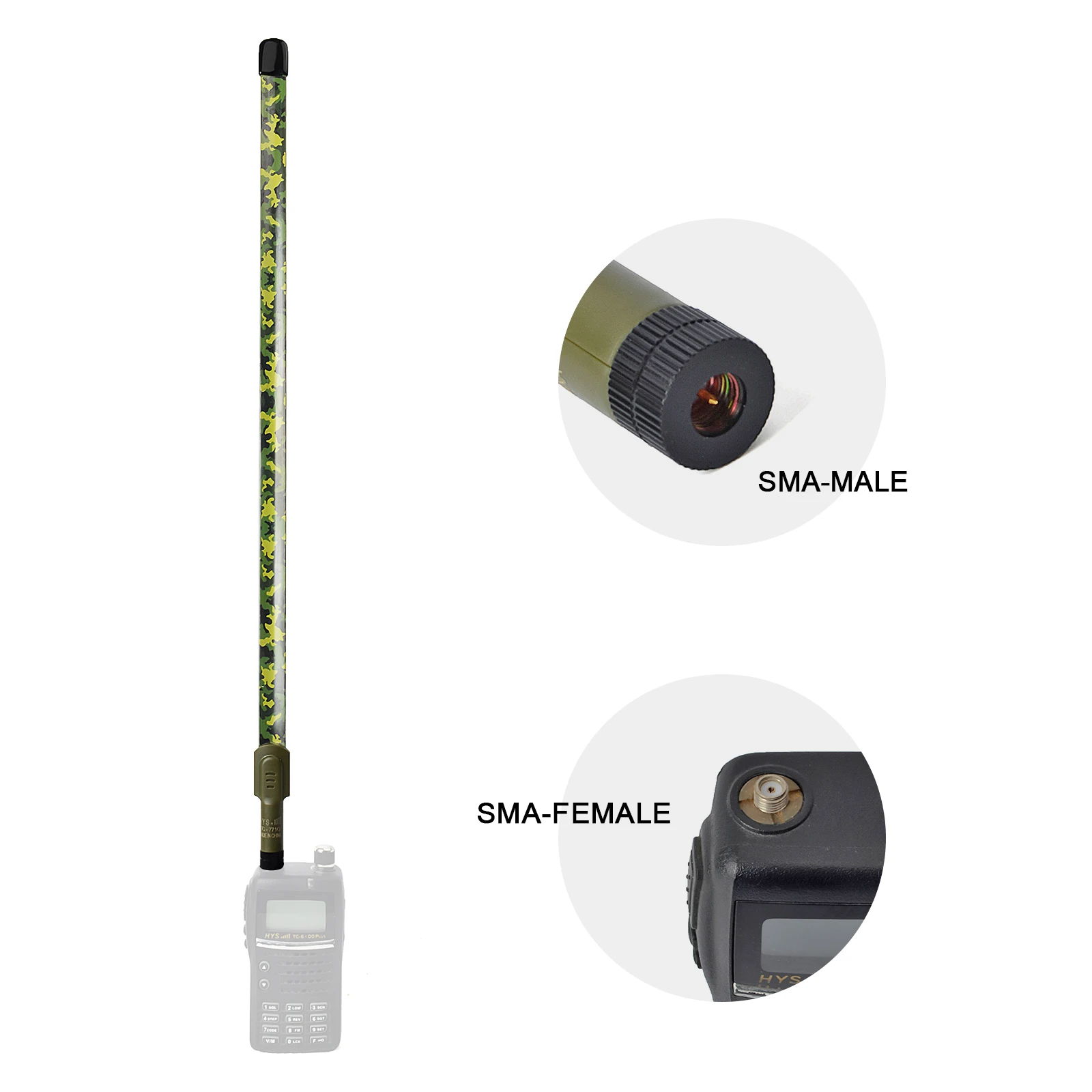 Dual Band 2meter 70cm VHF UHF Tactical Antenna SMA Male Flexible Antenna for Yaesu Standard FT-60R Wouxun KG-UV6D Walkie Talkie