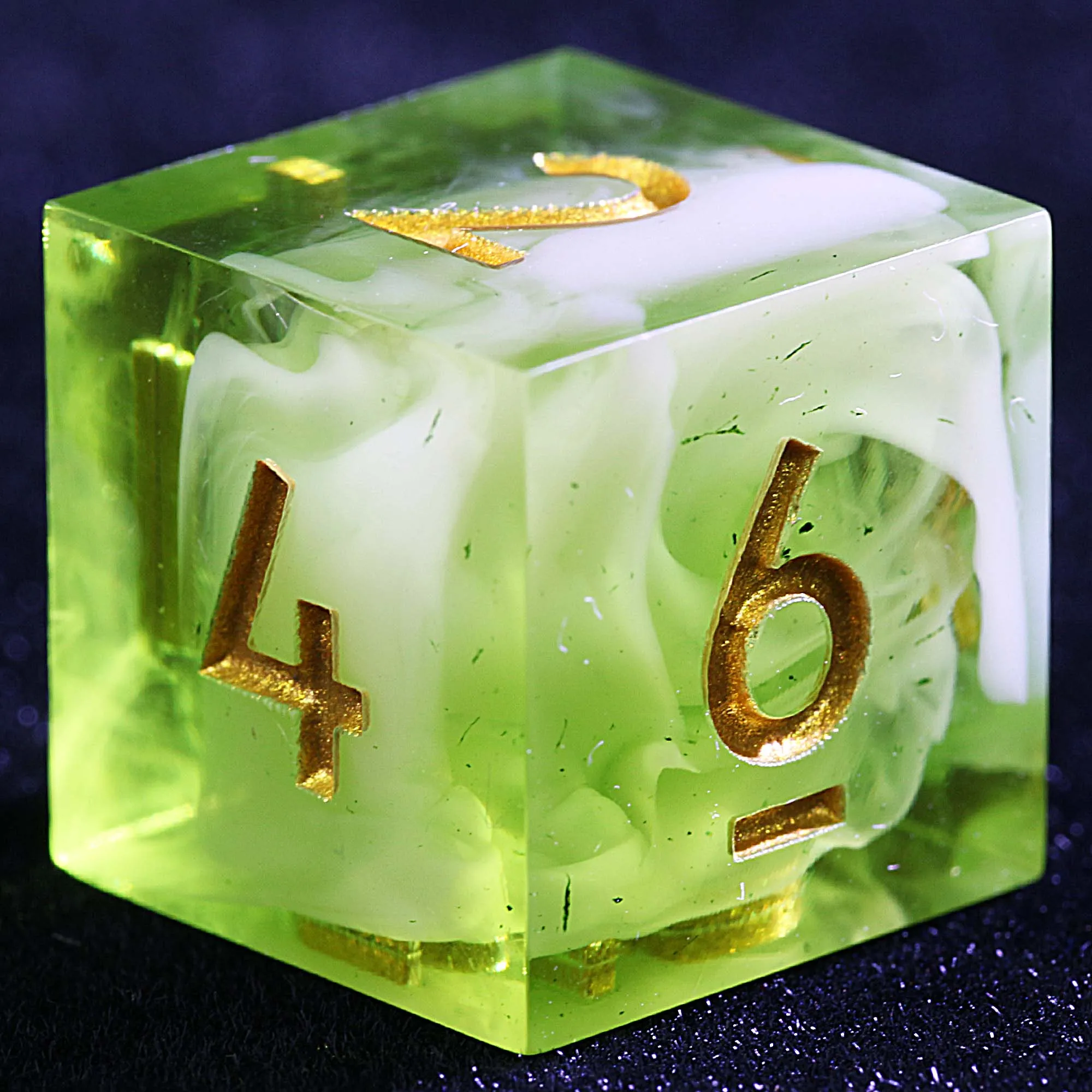 

9 Polyhedral Resin Dice DnD Set Green Pastel Cloud