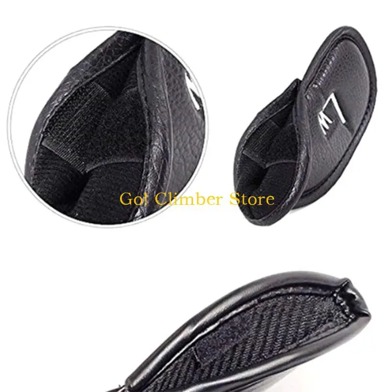 Q84C 12 قطعة جولف الحديد رئيس الغطاء الواقي بولي Leather الجلود مقاوم للماء جولف غطاء رأس الحديد جولف اكسسوارات هدايا للاعبي #5