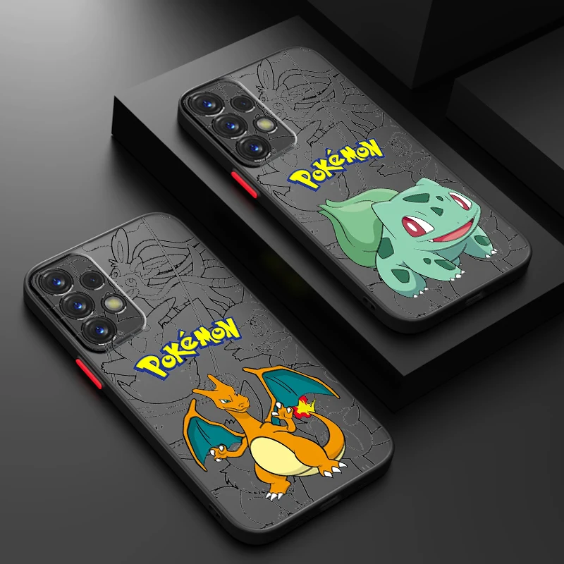 Pok e mon niedlichen Cartoon gefrostet durchscheinend für Samsung Galaxy S24 S23 S22 S21 S20 Fe S10 S9 S8 plus Ultra Pro 5G Abdeckung