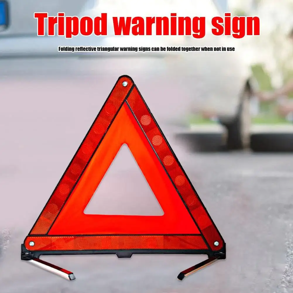 

Car Emergency Breakdown Warning Triangle Red Reflective Portable Safety Car Stop Foldable Reflector Tripod Hazard Sign Road O2T9
