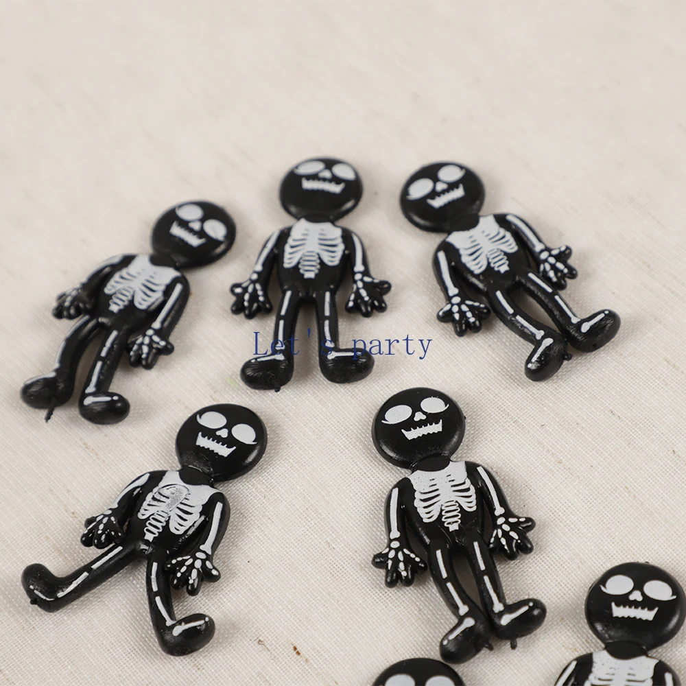 20Pcs Scary Halloween Stretchable Skull Skeleton Anti Stress Toys for Kids Birthday Party Favors Halloween Party Pinata Fillers