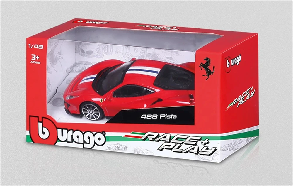 Bburago 1:43 Mehrere Stile Ferrari Collection Purosangue SP2 250 458 488 Legierung Luxusfahrzeug Druckguss-Automodell Spielzeugsammlung – Detail 12
