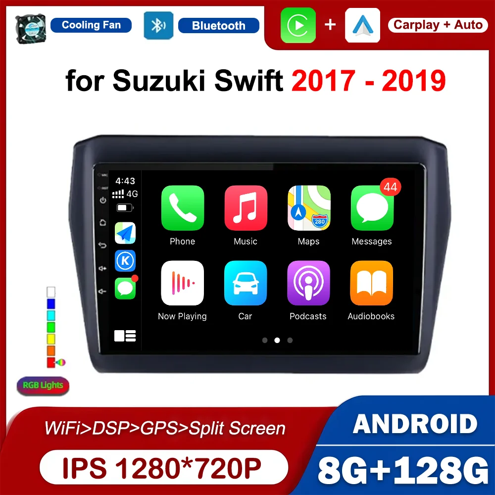 

Android System Car Radio Multimedia Player for Suzuki Swift 2017 - 2019 GPS Navi Wireless Carplay BT DSP Stereo Auto Accessories
