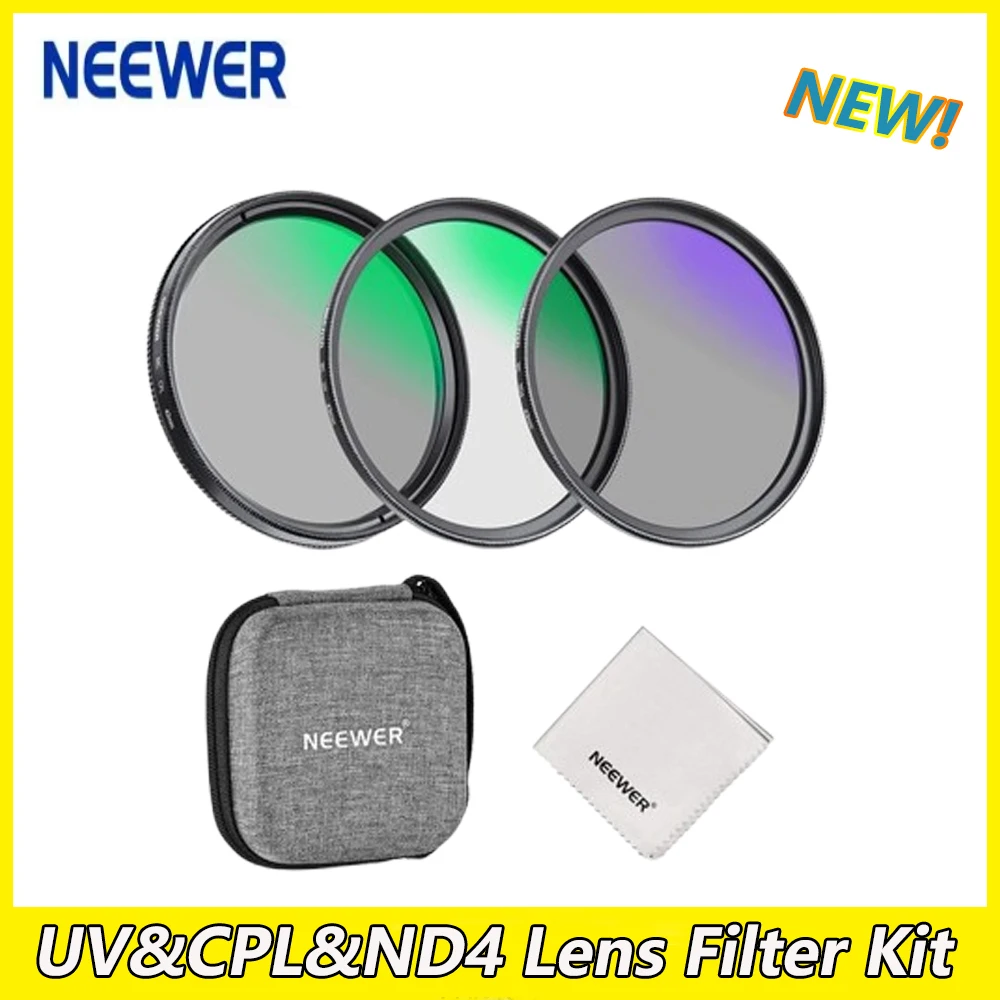 NEEWER UV CPL ND4 Lens Filter Kit For Landscape Sports Photography Camera Lens Filter 37mm 43mm 46mm 49mm 52mm 55mm 58mm 62mm