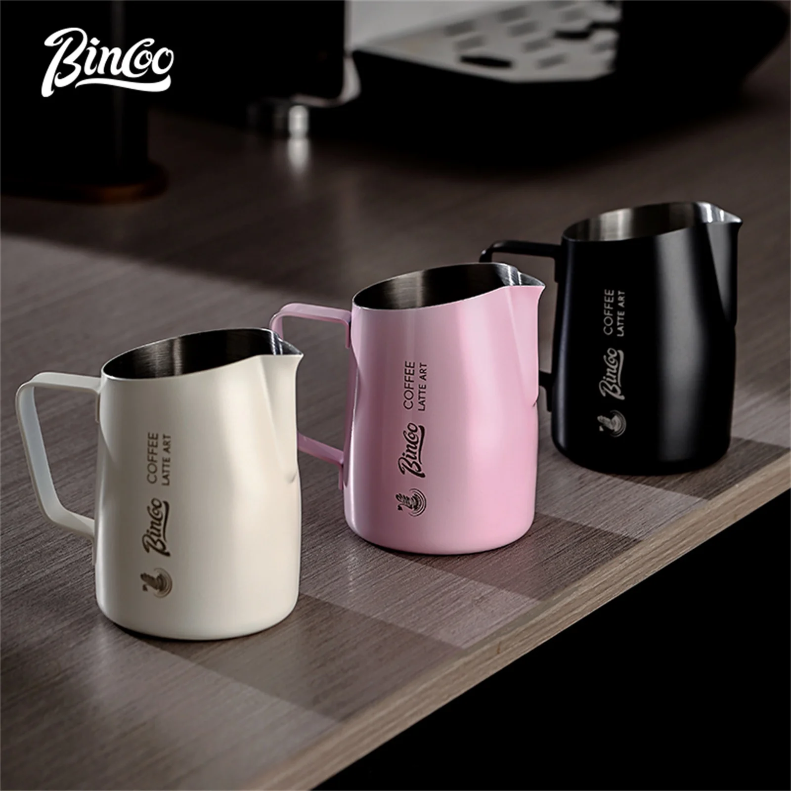 

Bincoo Professional 420ml Milk Frothing Pitcher Stainless Steel Latte Art Jug Measurement Marks Barista Coffee Steaming Cup