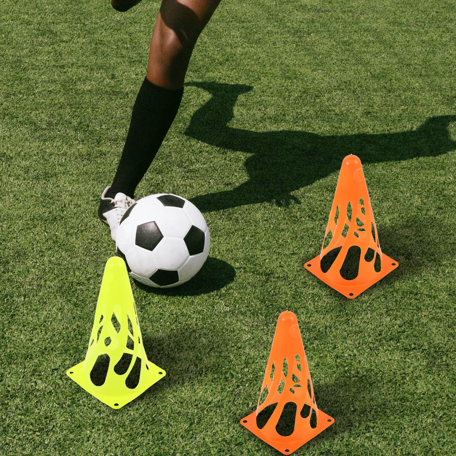 

4pcs Training Cones Soccer Football Agility Hurdles Orange Fluorescent Material Non fading Stacking Storage Sport