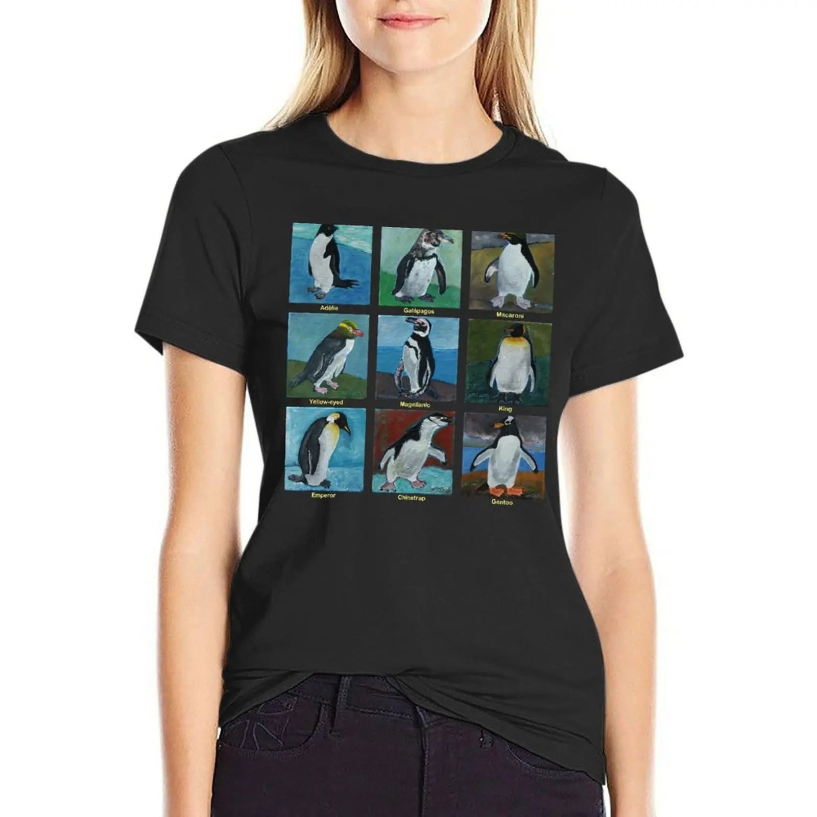 Nine Penguins T-Shirt cute clothes anime clothes shirts graphic tees Woman T-shirts