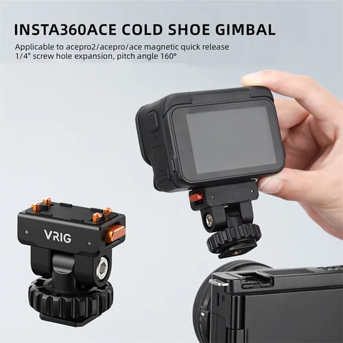 Imagen 2 del producto Soporte de cámara VRIG Cold Shoe con adaptador magnético de liberación rápida de 1/4 pulgadas para trípode de cámara Insta 360 Ace / Ace Pro/ Ace Pro 2