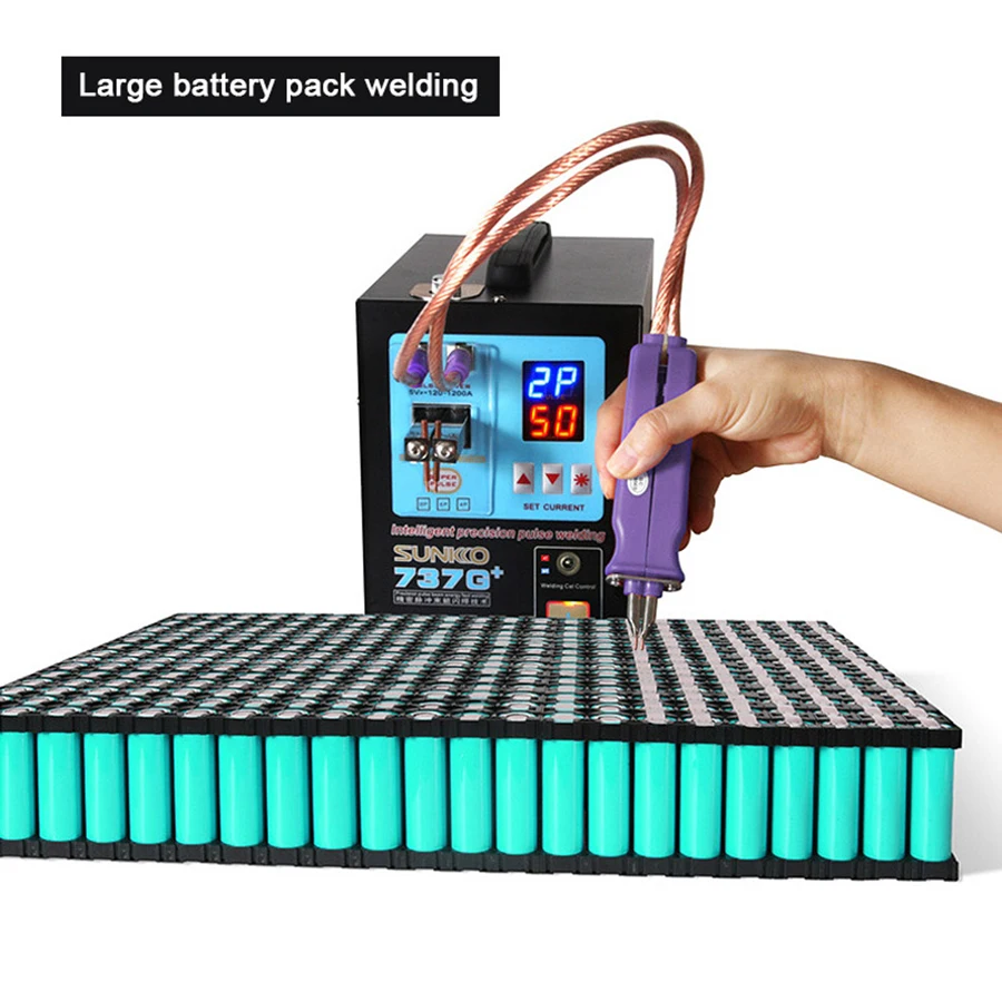 SUNKKO 737G+ Spot Welding Machine Welding 0.35mm Nickel Belt Pulse 18650 Battery Spot Welder 4.3KW High Power Welding Equipment