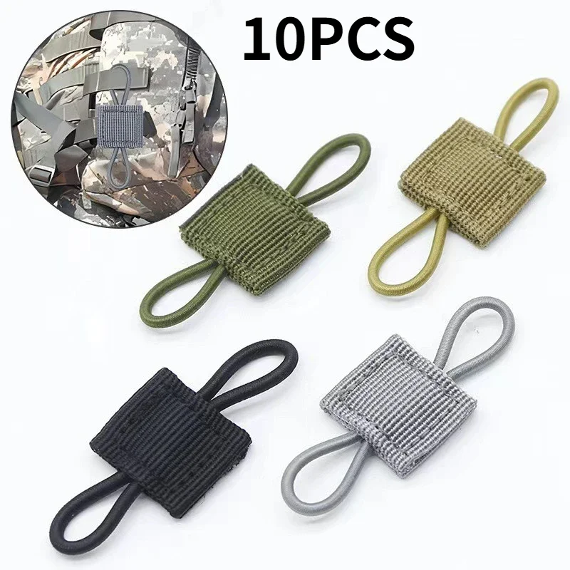 10Pcs Elastic Webbing Retainer Buckle, Outdoor Gear Fastener for Antenna, Flashlight, Backpack MOLLE Attachment Accessories