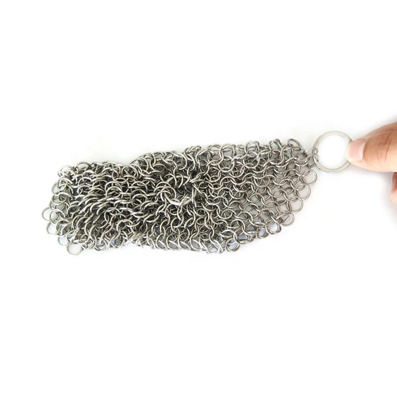 For Home Kitchen Cleaning Ring Stainless Steel Scrubber Cleaner Chainmail Scrubber Accessori Reusable Washing Net Cleaning Tool