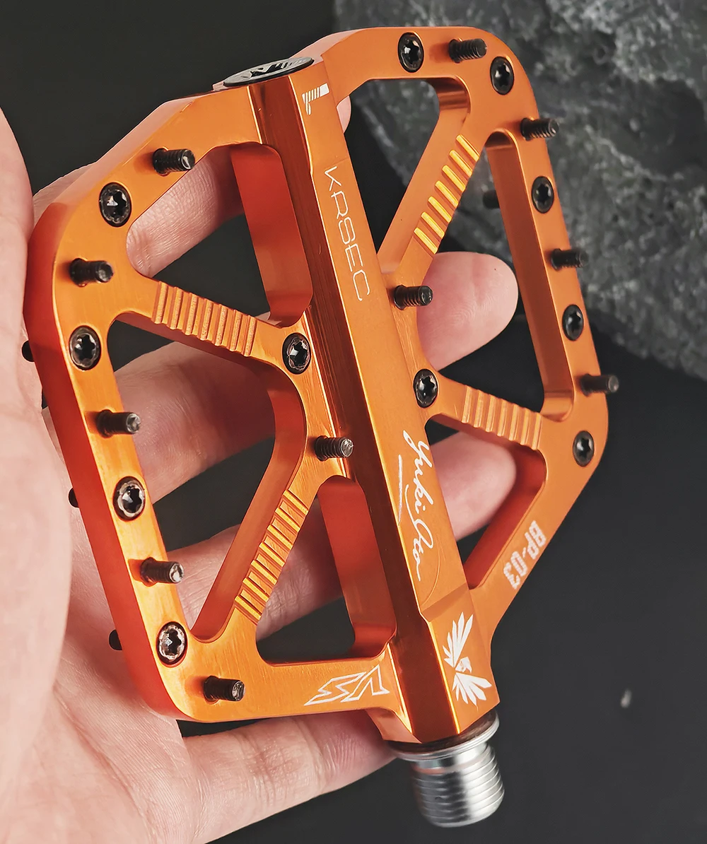 KRSEC CNC 3-Lager Fahrradpedale Ultraleichte BMX MTB Rennradpedale Rutschfeste Aluminiumlegierung Mountainbike-Teile – Detail 8