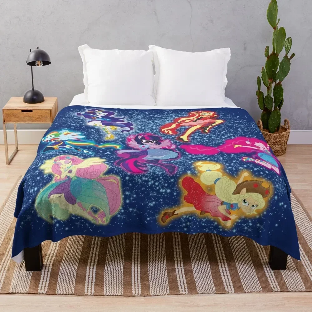 

Equestria Seven Power-Up Throw Blanket Single Designers warm winter Blankets