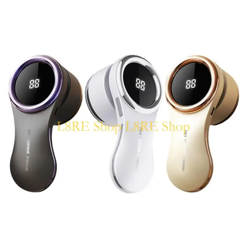 L8RE USB Rechargeable Fabric Shaver Hair Ball Trimmer Lint Remover for Sweaters and Blankets LCD Display Clothes Delinter