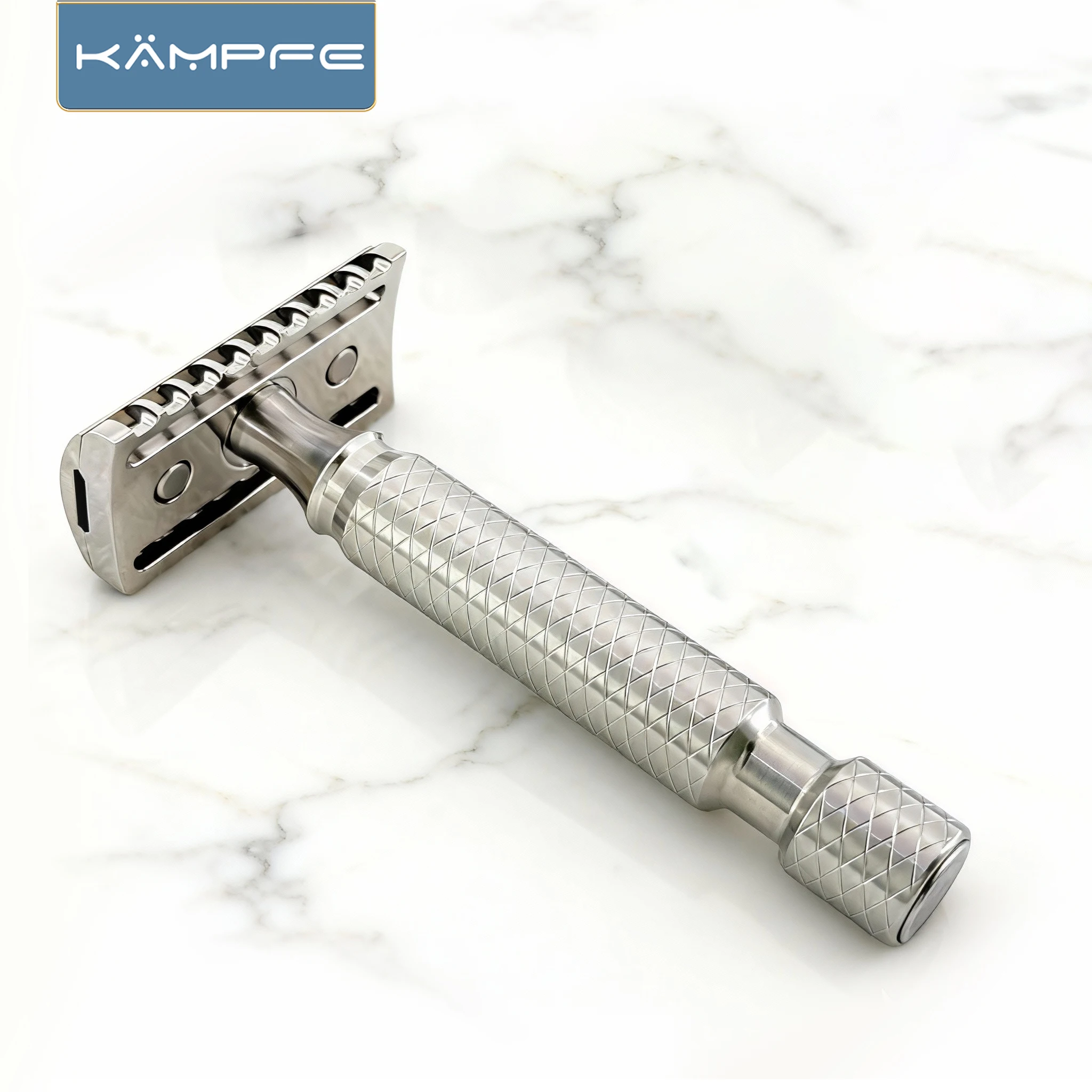 KAMPFE CNC machining Double edge titanium alloy safety shaver with 5-plade open tooth shaver as a gift for men shaving