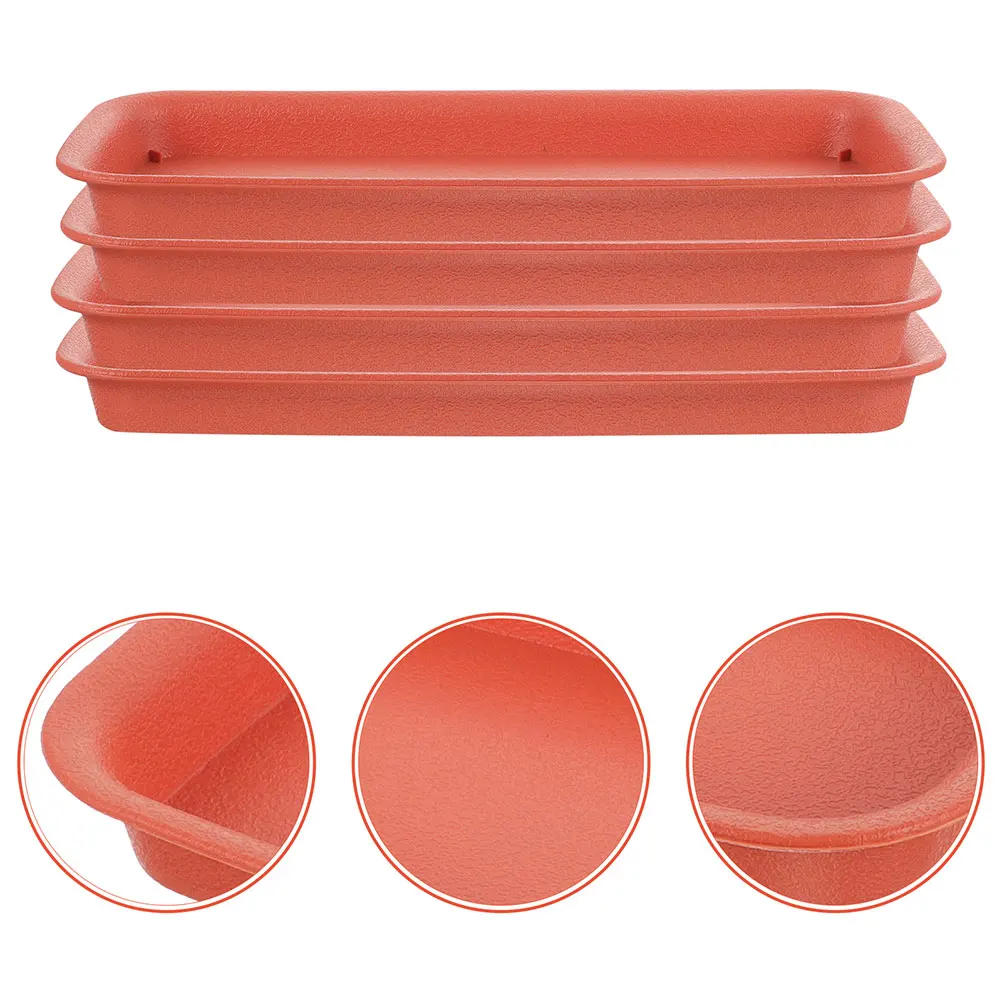 

4 Pcs Water Tray Indoor Plant Garden Pot Saucers Flower Rectangular Drip Plastic Planter for Plants Rectangle Flower Saucers