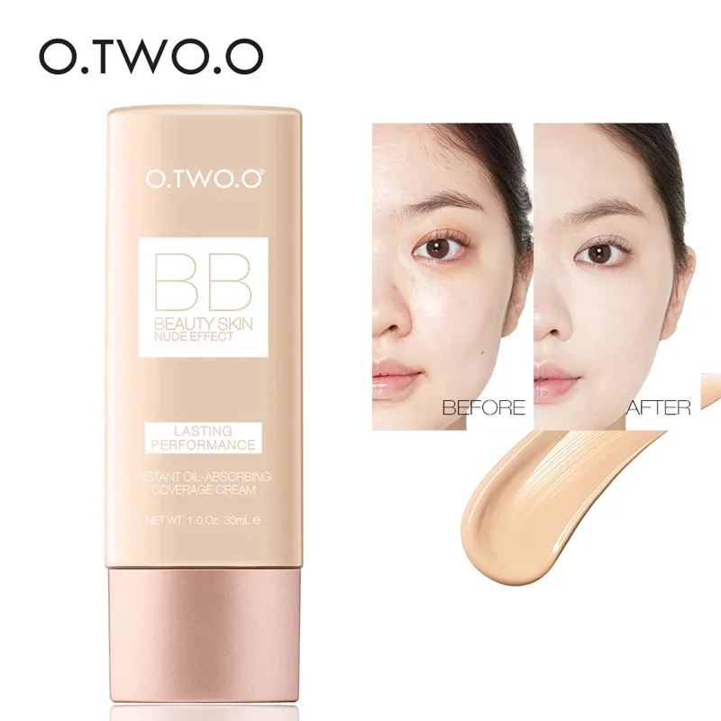 Venta al por mayor O.TWO.O Base de maquillaje BB Cream crema blanqueadora Natural maquillaje resistente al agua Base líquida cosméticos blancos profesionales