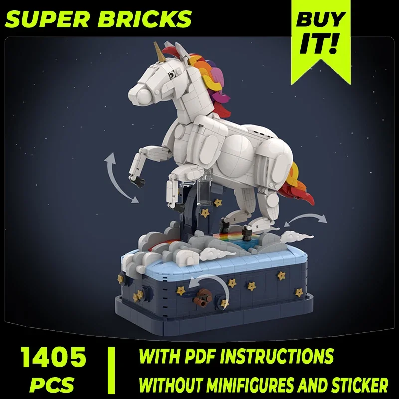 

Cartoon Animal Model Moc Building Bricks Unicorn Kinetic Sculpture Technology Modular Blocks Gift Christmas Toy DIY Set Assembly