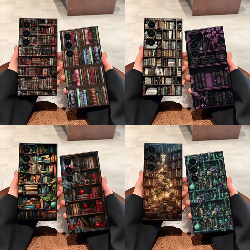 

Book Shelf Creative Pattern art Phone Case Silicone Soft For Samsung S25,S24,S21,S22,S23,S30,Ultra,S20,Plus,Fe,Lite