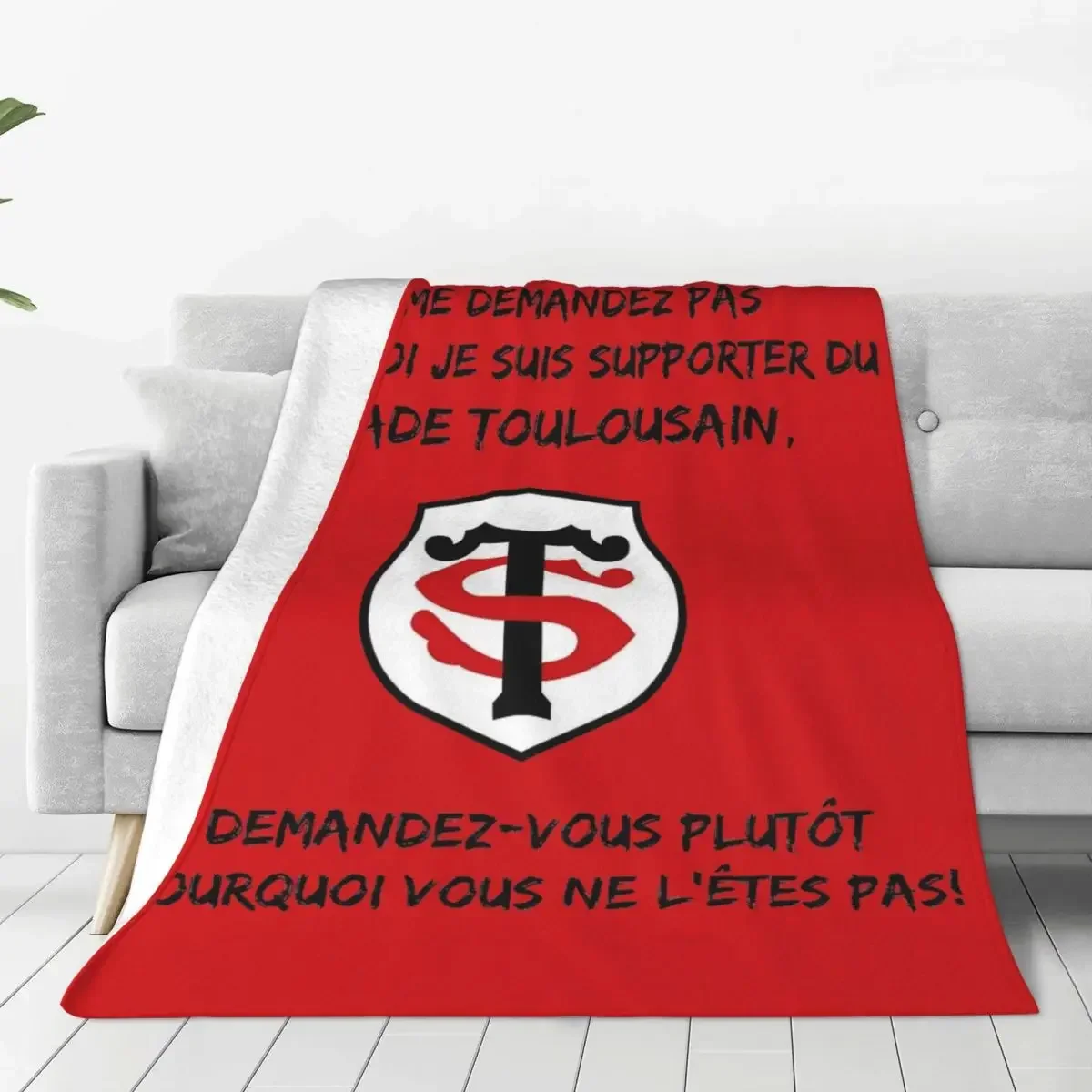 Sentence Stade Toulousain Blanket Fleece All Season Rugby Club Breathable Ultra-Soft Throw Blanket for Home Couch Bedspreads