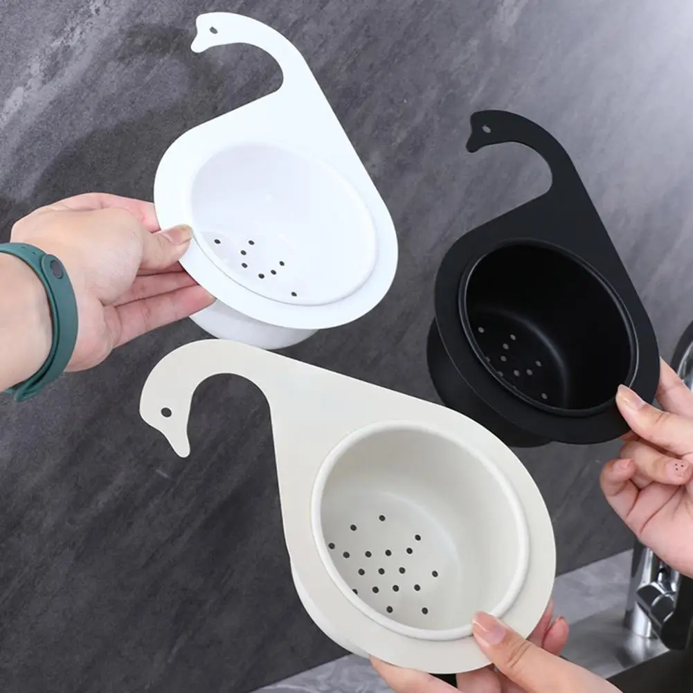 Kitchen Sink Drain Basket Universal Swan-shaped Drain Rack Multifunctional Kitchen Triangular Sink Filter Swan Drain Basket