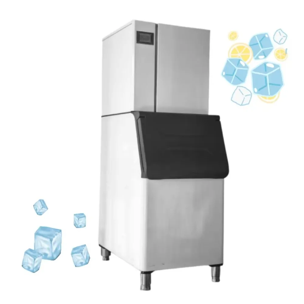 Large-capacity Ice Maker, Produces 150-500kg of Ice Per 24 Hours, Fast Ice Dispensing, Made of Stainless Steel.