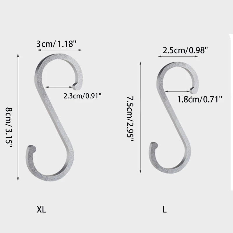 10 sztuk aluminium S kształt haki kuchnia poręcze wieszak zapięcie posiadacze wiszące haki do przechowywania