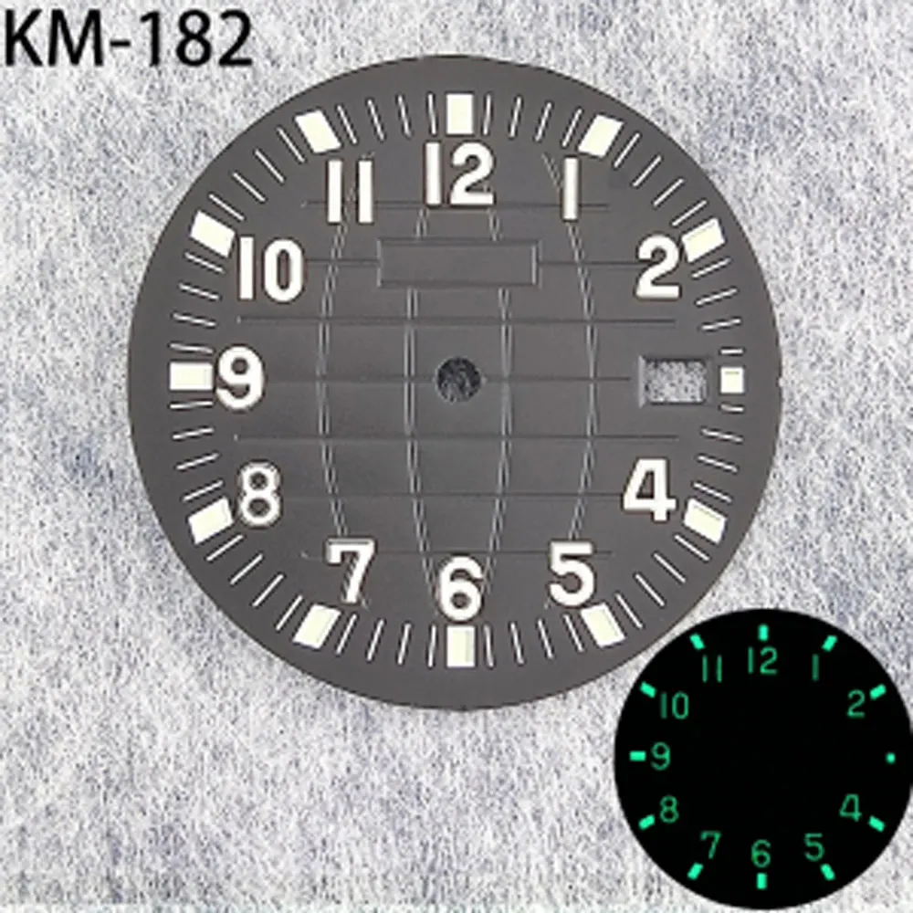 32mmC3 Green Glow in the dark watch dial suitable for NH35 automatic mechanical movement watch accessories custom logo