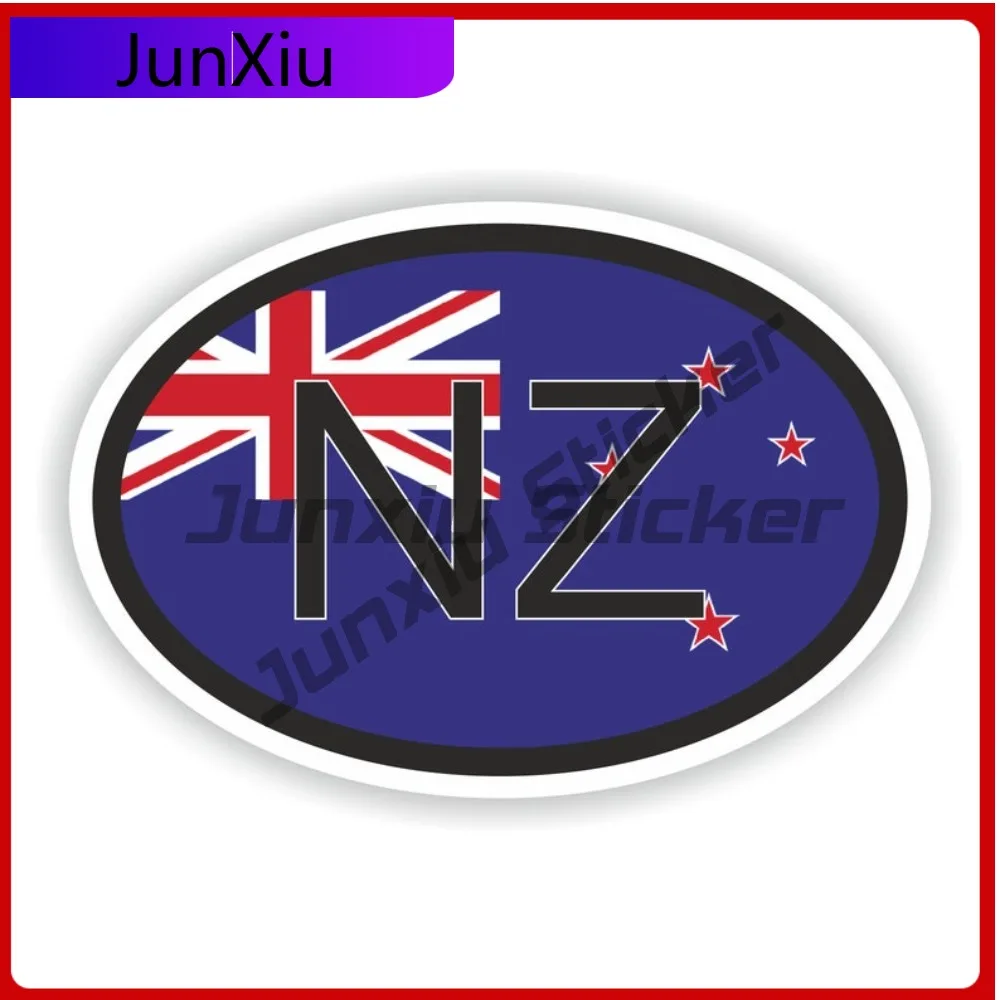 

New Zealand Oval Country Code Nz Flag National Emblem With White Border Vinyl Decals Car Bumper Protector Decals Motorcycle Suv
