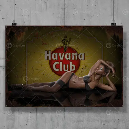 1c,Havana Club Rum Cuba Металлическая табличка Знаки Человек Пещера Паб Клуб Кафе Винтаж Тики Бар
