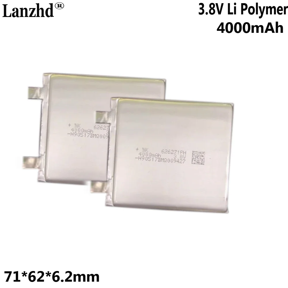 Batterie rechargeable polymère Li 3.8V, pour téléphone portable, batterie externe, clavier sans fil, dispositif d'aspiration, 626271, 4000mAh
